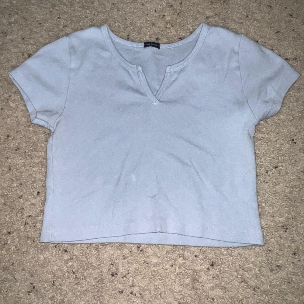 Brandy Melville White Cropped Polo T-Shirt